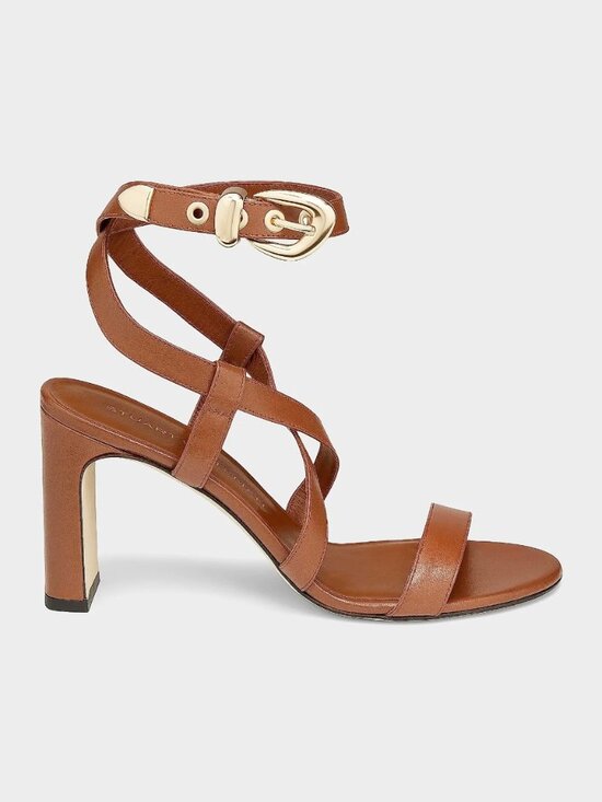 Stuart Weitzman Shoes - $600 STUART WEITZMAN Maven 75MM Leather Block-Heel Sandals SADDLE 8.5 (DD5)